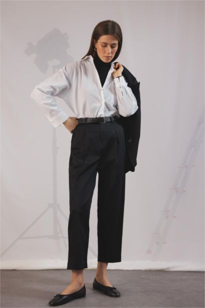 بنطلون كاروت فيت بجيب وخصر عالي