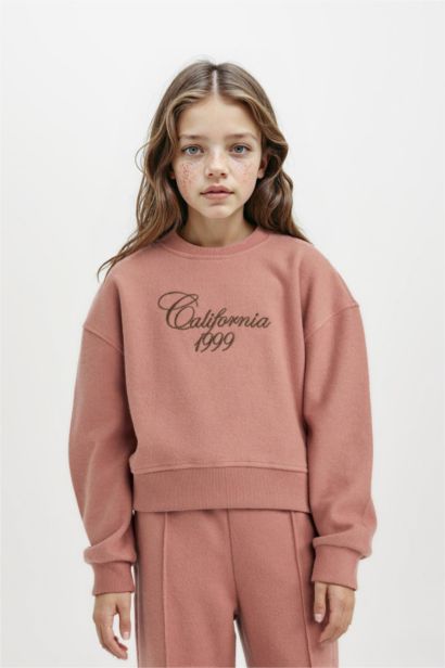 Sweat à capuche imprimé à Coupe Régulière et Col rond