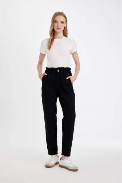 Elastic Band Paperbag Fit Trousers