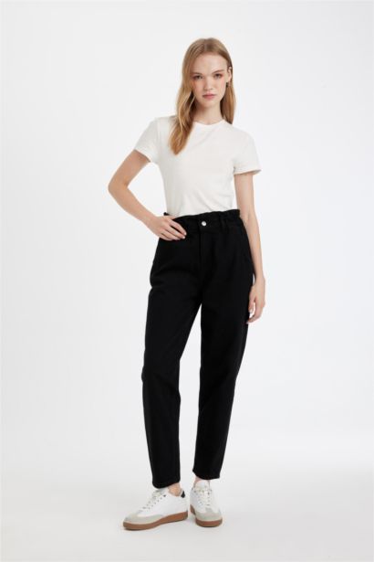 Elastic Band Paperbag Fit Trousers