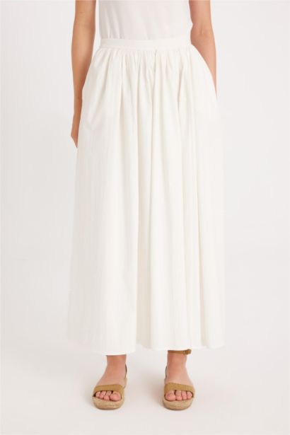 Manuka x DeFacto A Kesim Poplin Maxi Etek