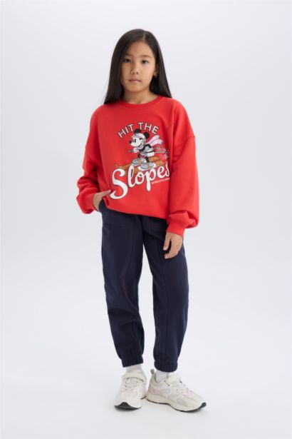 Sweat-shirt Oversize à Col rond Mickey & Minnie pour Fille