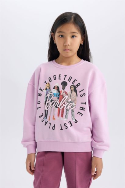 Sweat-shirt Coupe décontractée à Col rond Barbie pour Fille