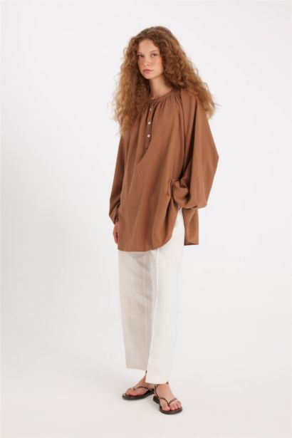 Manuka x DeFacto Straight Fit Keten Pantolon