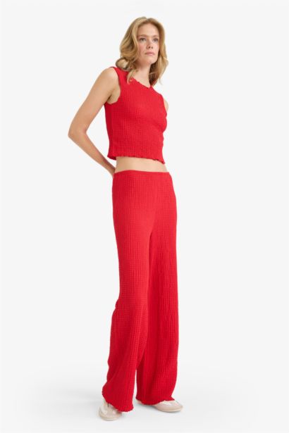 بنطلون وايد ليج برجل واسع