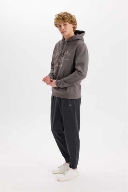 Regular Fit With Pockets Printed Thin Sweatshirt Fabric Trousers