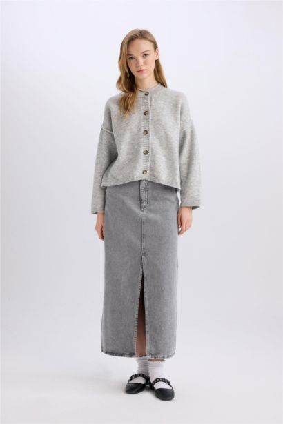 تنورة طويلة جينز فاشون فيت