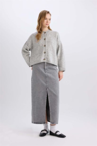 تنورة طويلة جينز فاشون فيت