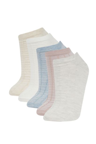 Woman 5 Piece Cotton Booties Socks