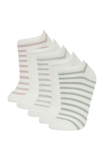 Woman 5 Piece Cotton Booties Socks