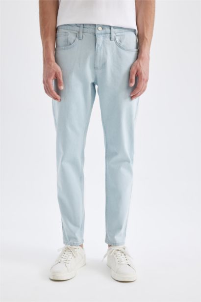 Slim Tapered Fit Dar Kalıp Normal Bel Daralan Paça Jean Pantolon