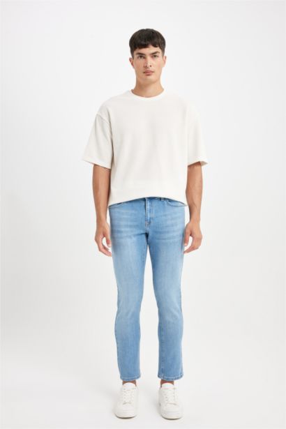 سروال جينز بيدرو سليم فيت بخصر عادي