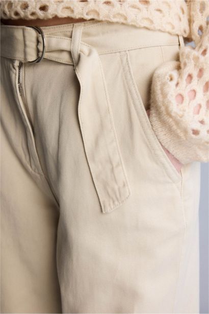 Pantalon large taille haute avec poches