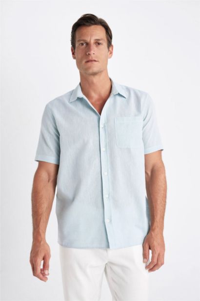 Regular Fit Polo Collar Short Sleeve Shirt