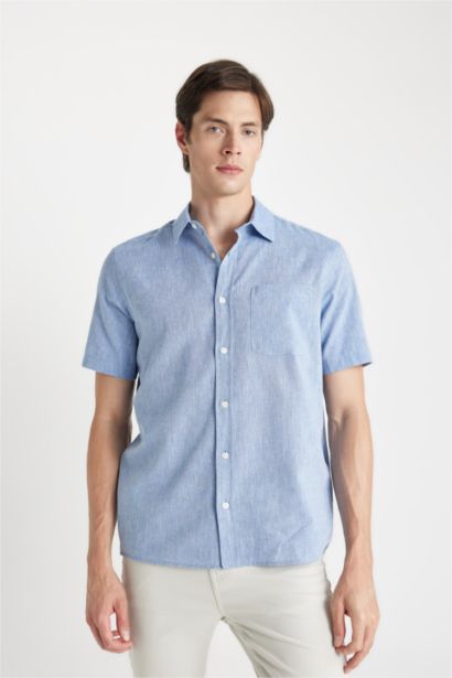 Regular Fit Polo Collar Short Sleeve Shirt