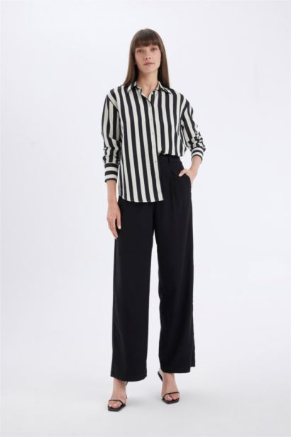 Oversize Striped Long Sleeve Shirt