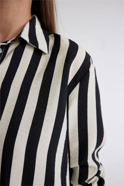 Oversize Striped Long Sleeve Shirt