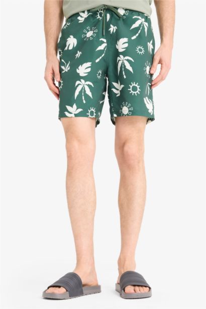 Short De Bain Tissé Coupe Régulière