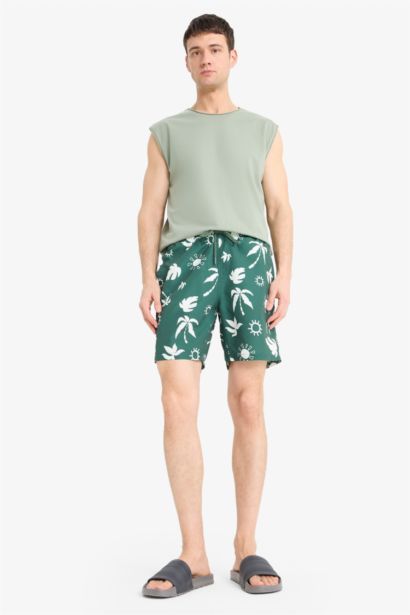 Short De Bain Tissé Coupe Régulière