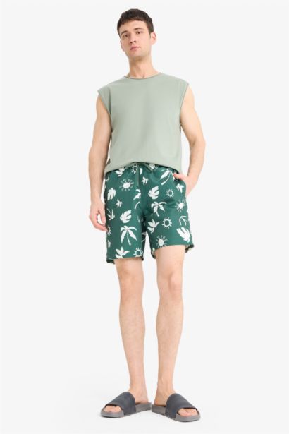 Short De Bain Tissé Coupe Régulière