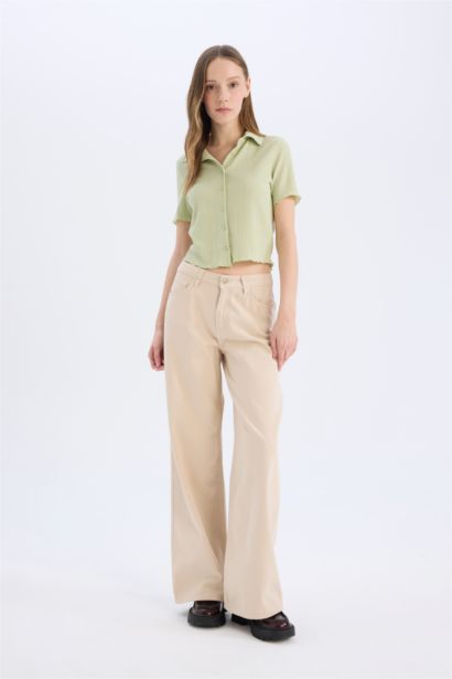 قميص القماش المنسوج مخصر