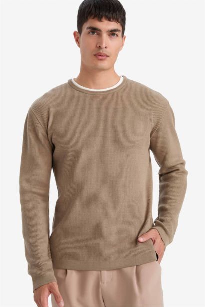 Pull en maille à col rond Coupe décontractée