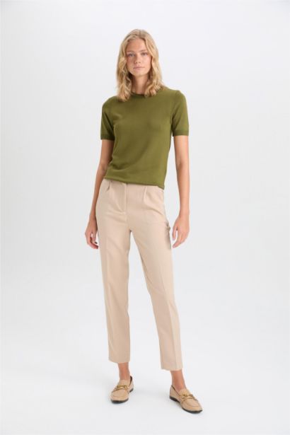 Tapered Fit Wide Leg Double Pocket Trousers