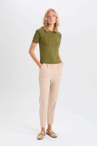 Tapered Fit Wide Leg Double Pocket Trousers