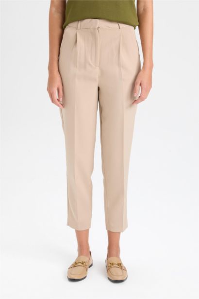 Tapered Fit Wide Leg Double Pocket Trousers