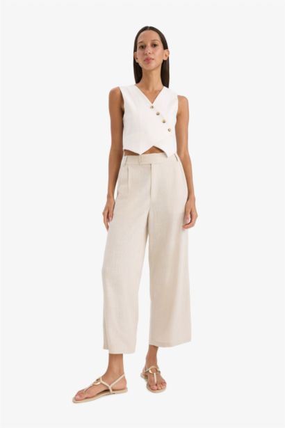 جيلي بليزر ابيض قماش ايوسل قصة عادية برقبة V