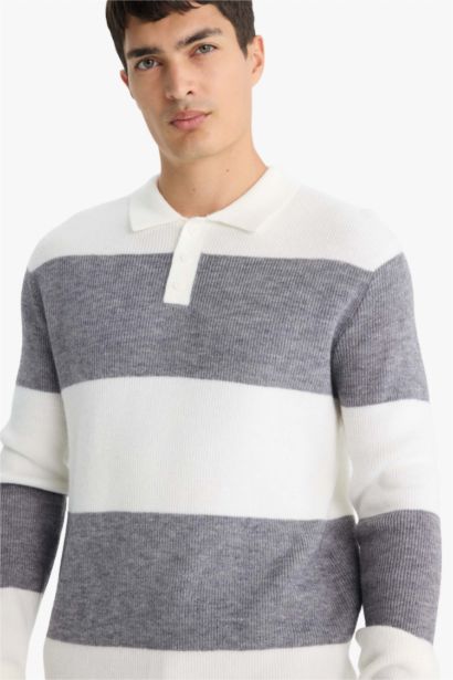 Standard Fit Polo Collar Knitwear Pullover