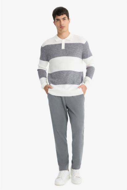 Standard Fit Polo Collar Knitwear Pullover