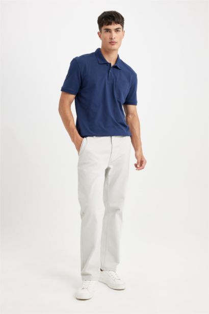 %100 Pamuk New Regular Fit Polo Yaka Kısa Kollu Pike Basic Düz Tişört