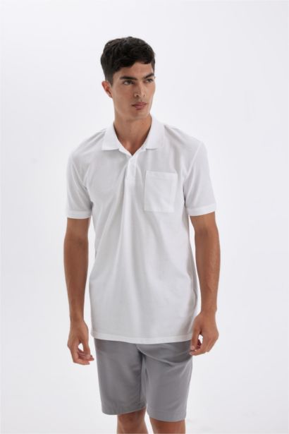 %100 Pamuk New Regular Fit Polo Yaka Kısa Kollu Pike Basic Düz Tişört