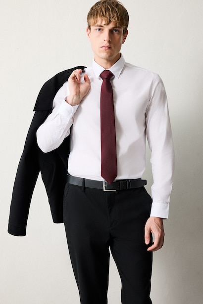 Slim Fit Poplin Long Sleeve Shirt