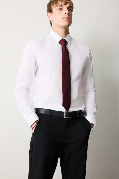 Slim Fit Poplin Long Sleeve Shirt