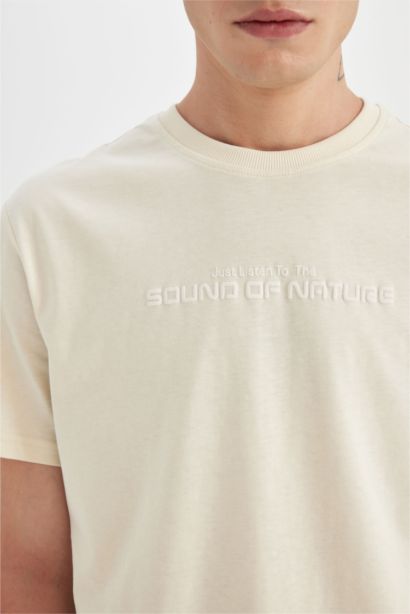 Regular Fit Crew Neck Printed Short Sleeve T-Shirt