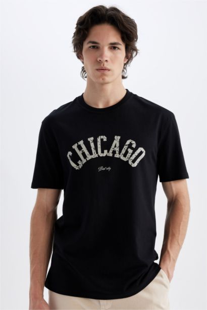 Regular Fit Crew Neck Cotton Basic T-Shirt