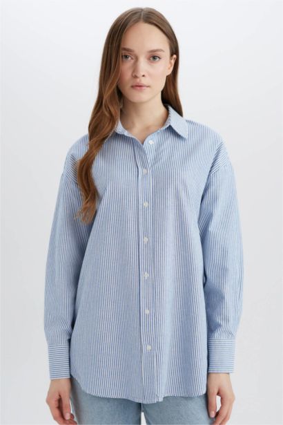 Relax Fit Oxford Long Sleeve Tunic