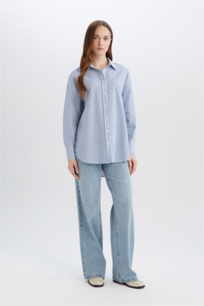 Relax Fit Oxford Long Sleeve Tunic