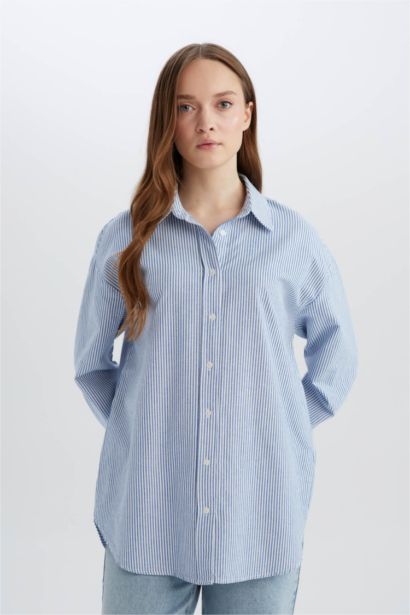 Relax Fit Oxford Long Sleeve Tunic