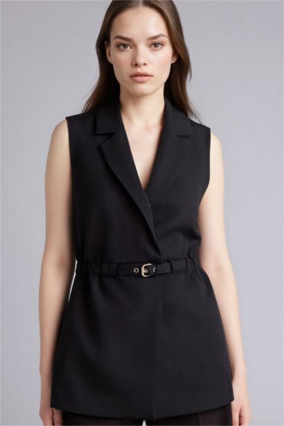 Fitted Jacket Collar Blazer Vest