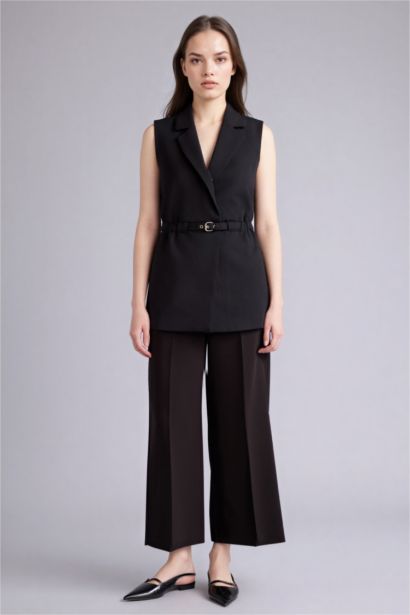 Fitted Jacket Collar Blazer Vest