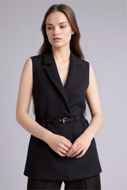 Fitted Jacket Collar Blazer Vest