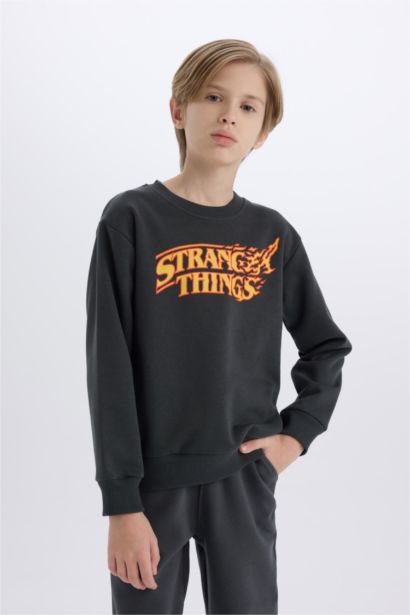 Stranger Things Bisiklet Yaka Sweatshirt Erkek Çocuk