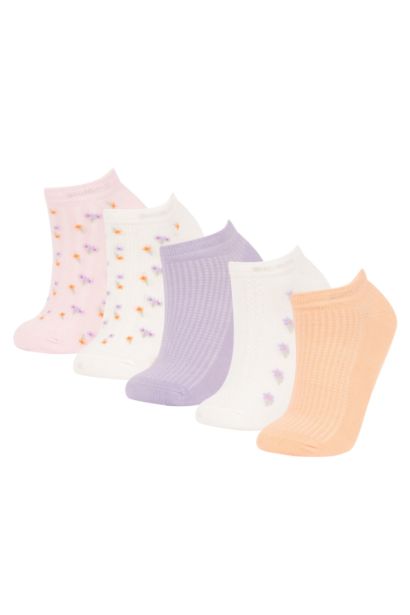 Woman Flower 5 Piece Short Socks