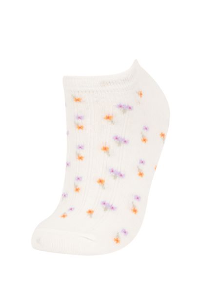 Woman Flower 5 Piece Short Socks