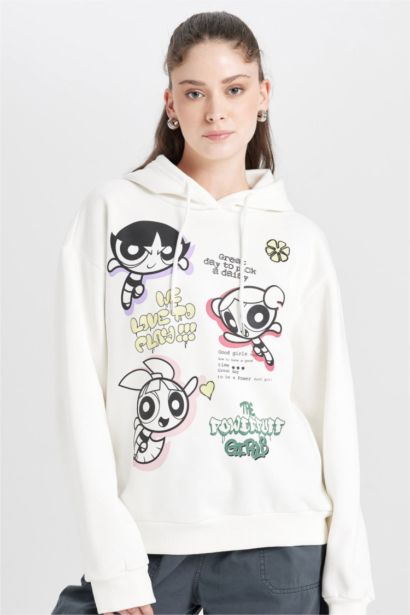 Oversize Fit PowerPuff Girls Licensed Printed Sweatshirt