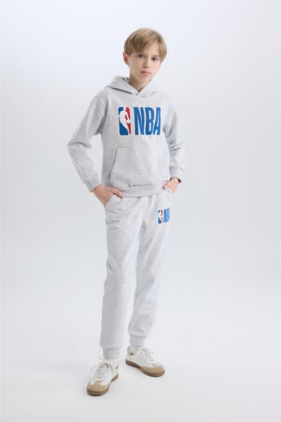 Boy NBA Wordmark Hooded Thick Sweatshirt