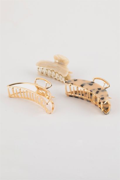 3 Piece Leopard Patterned Hair Clips